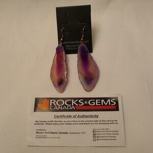 Vintage Rocks and gem from Canada pierced earrings